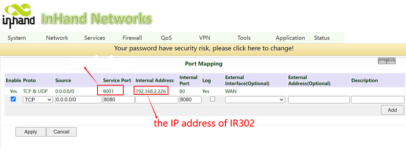 How to set up port forwarding - InHand